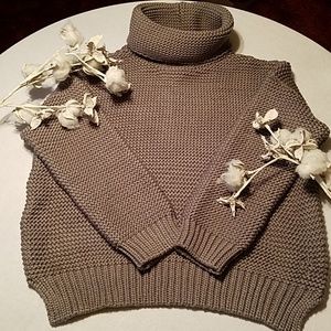 Chunky knit cowl neck sweater